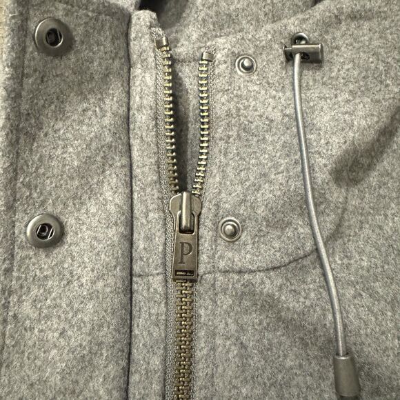 Pendleton Cascade Wool Campbell Pea Coat Gray Wmns Sz S Hooded Lined Parka Zip - Picture 6 of 11
